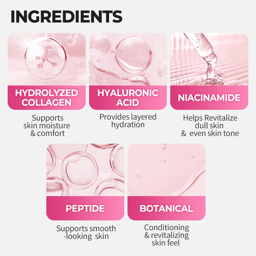 Collagen Hydrogel Face Mask, Pack of 4, 34g Each