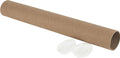 Kraft Mailing & Shipping Tubes with White End Caps 2 x 15 – Durable Cardboard Storage Tubes (Pack of 10)