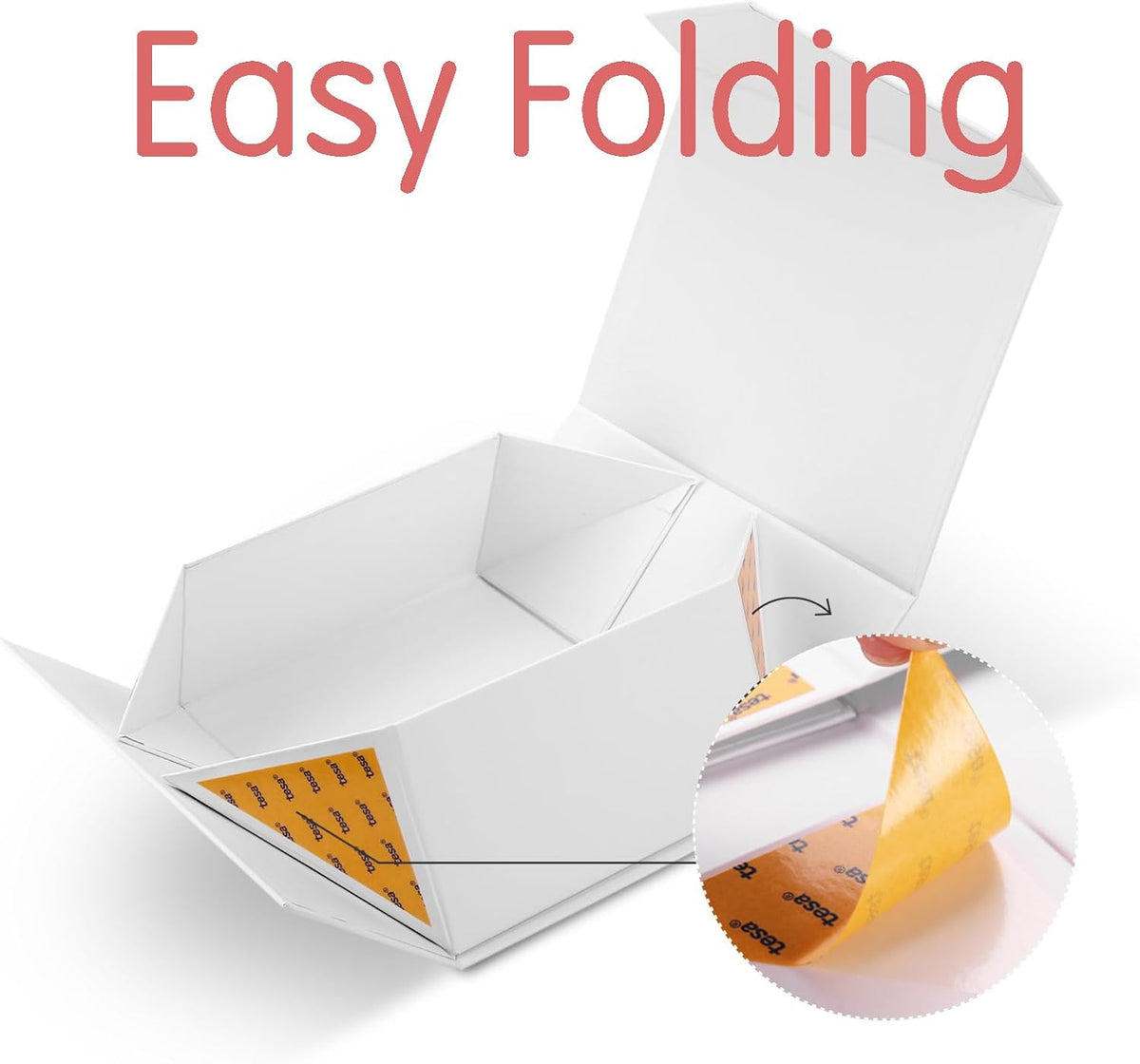 Magnetic Closure Gift Boxes with Lids for Presents White