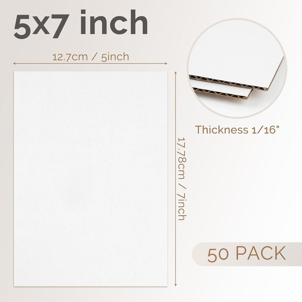 50 Pack 5x7 Inch Corrugated Cardboard Sheets