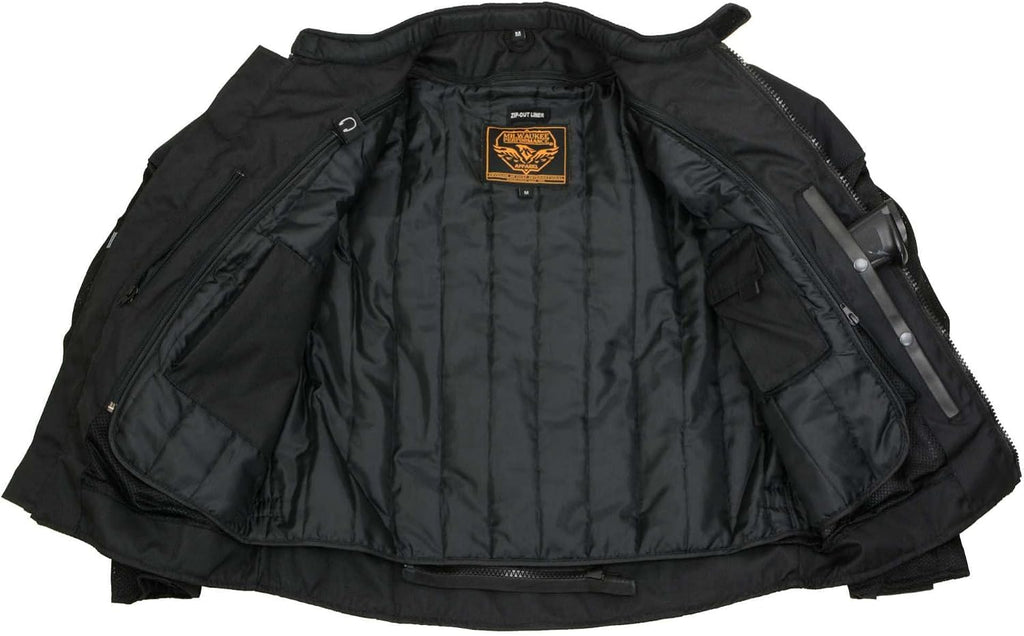 Men’s CE Armored All-Season Motorcycle Jacket - X-Large | All Seasons, Impact Protection ,Textile Racer Design, Vented