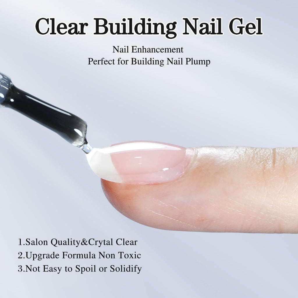Clear Building Gel for Nails 0.5Oz Nail Strengthener in a Bottle Thickening Extension Structure Gel Polish for DIY at