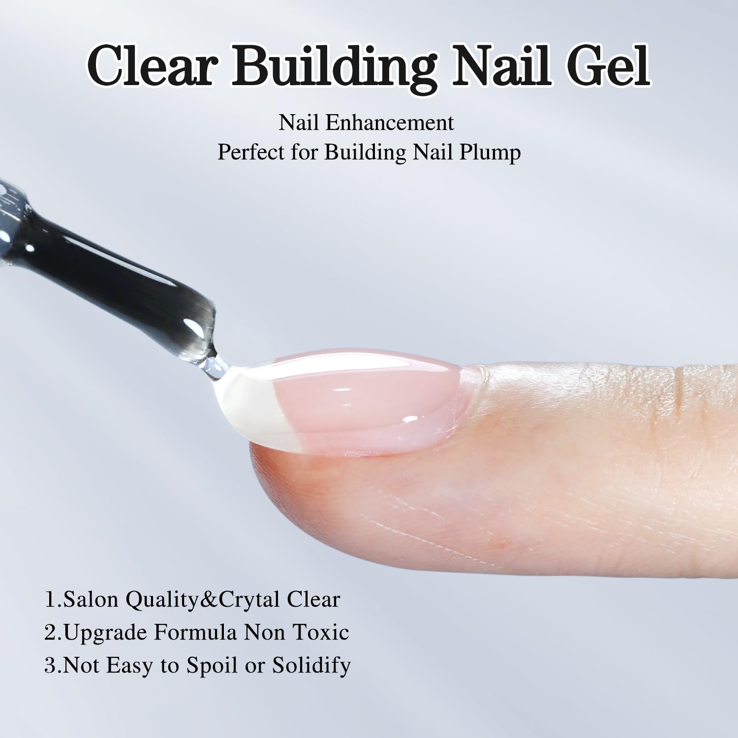 Clear Building Gel for Nails 0.5Oz Nail Strengthener in a Bottle Thickening Extension Structure Gel Polish for DIY at