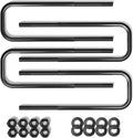 BST BSSP 4PCS Square U-Bolts 2.5" Wide Leaf Springs 8.75" Long Replacement for 1988-2019 Chevy Silverado GMC Sierra 1500, with Hardware, Zinc Coated Finish