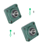 2Pcs UCF205-16 Square Base Block Mounted Bearing 1In Bore 4 Bolt