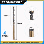PATIKIL 3mm Drill Bit M2 High-Speed Steel for Hard Metal 4 Pack