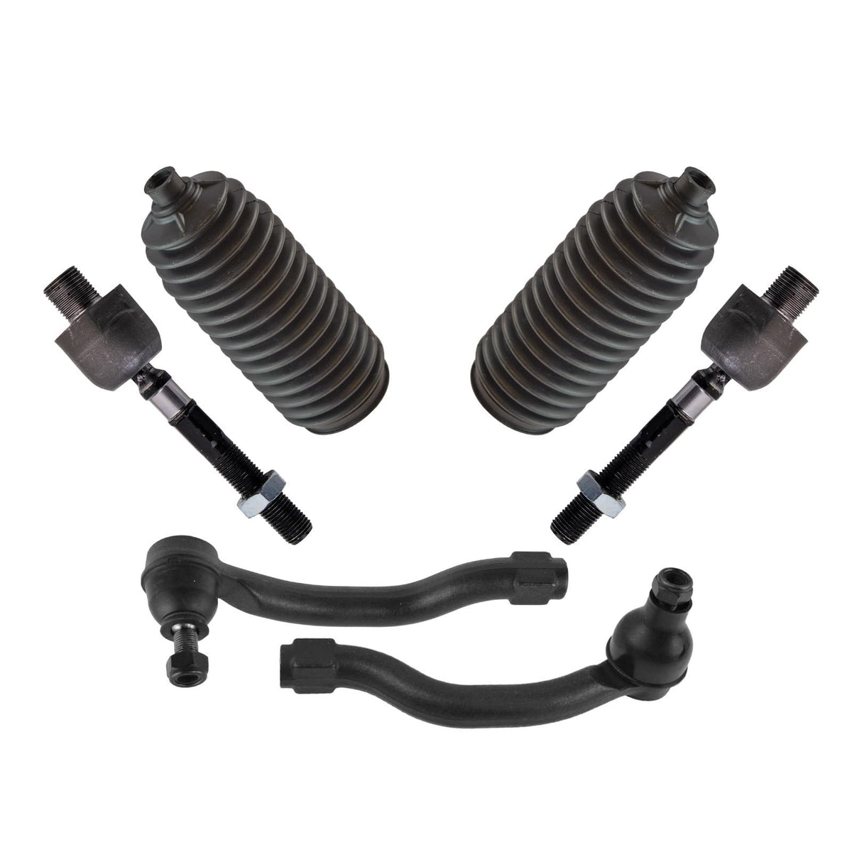 TRQ Front Steering Kit Steering Rack & Pinion Bellow Tie Rod