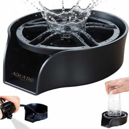 2-in-1 Glass Rinser & Sink Sprayer Attachment – High Pressure Cup Washer for Kitchen Sink – Matte Black Bottle