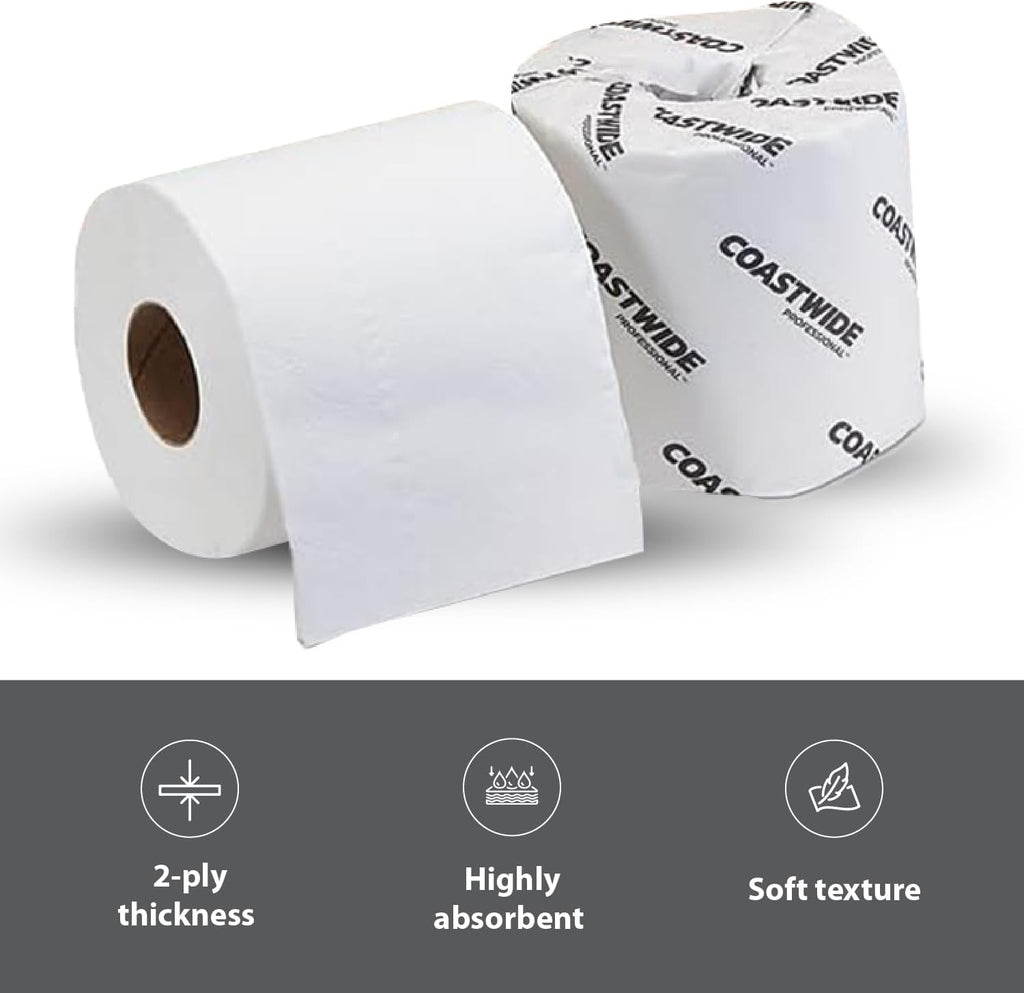 Professional Recycled Toilet Paper, 2-Ply, White, 48 Rolls