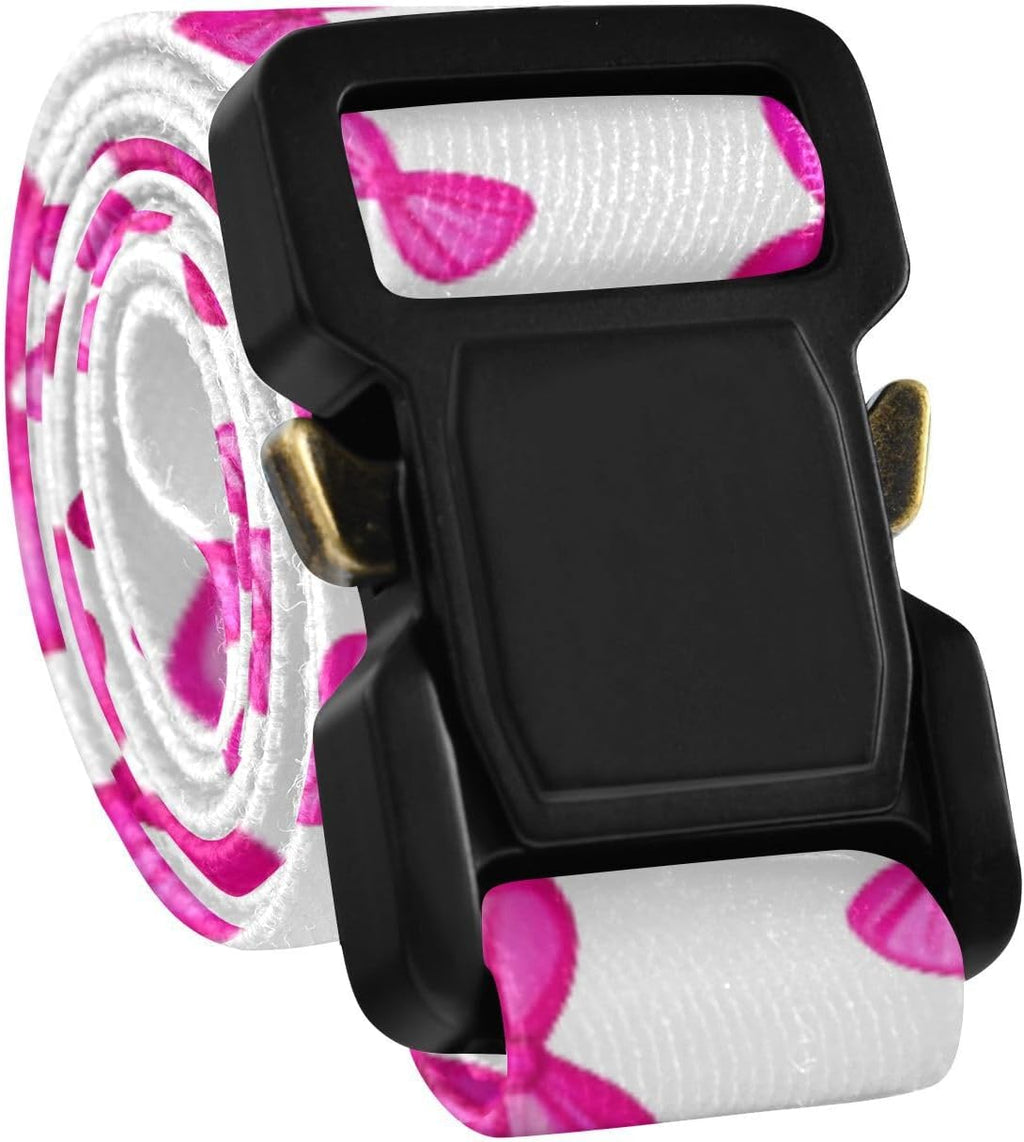 Bow Tie Adjustable Kids Elastic Belts, Girls Boys Stretch Waist Belt with Aluminum Alloy Buckle
