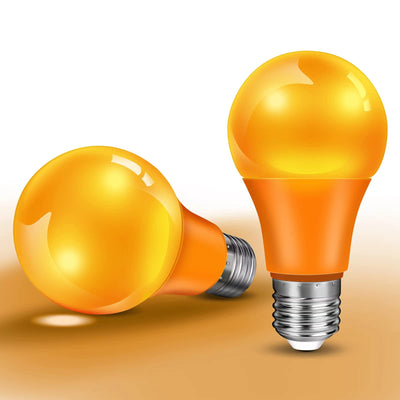 Orange Light Bulb Halloween Light Bulbs, 9W (60W Equivalent) LED Colored Light Bulb E26 Base for Christmas Halloween