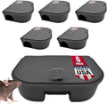 Mice Bait Station Boxes (6 Pack, with 1 Key) | Heavy Duty Mouse Trap Holder Great for Catching Rats and Mice Pest