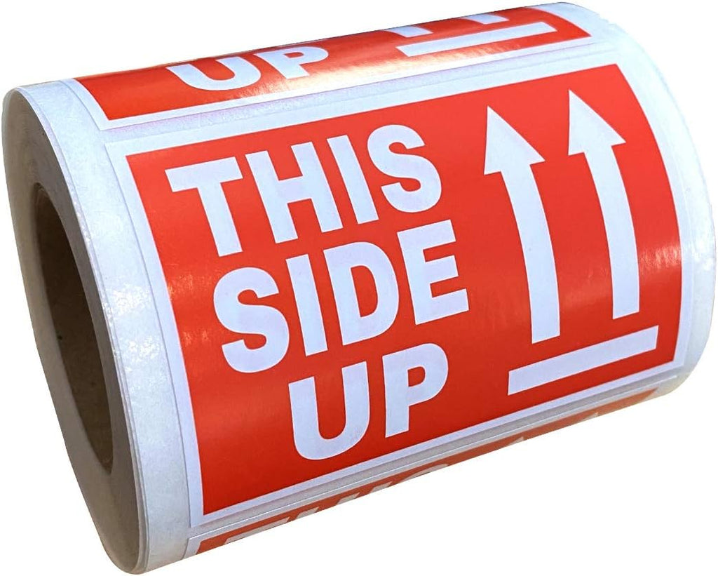 This Side Up Warning Stickers, 300 Pcs, 2" X 3"