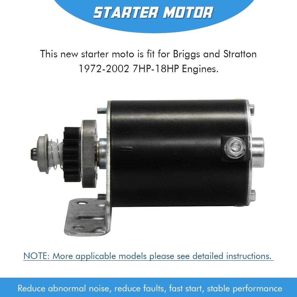 5742N Starter Motor 16 Teeth Compatible with L118 L120 Briggs & Stratton for Lawn Mower 7-22Hp41022003 497595 497594 391423 390838 392749 394805 491766 693054 SBS0001 AM122337 LG497595 (Steel Gear)