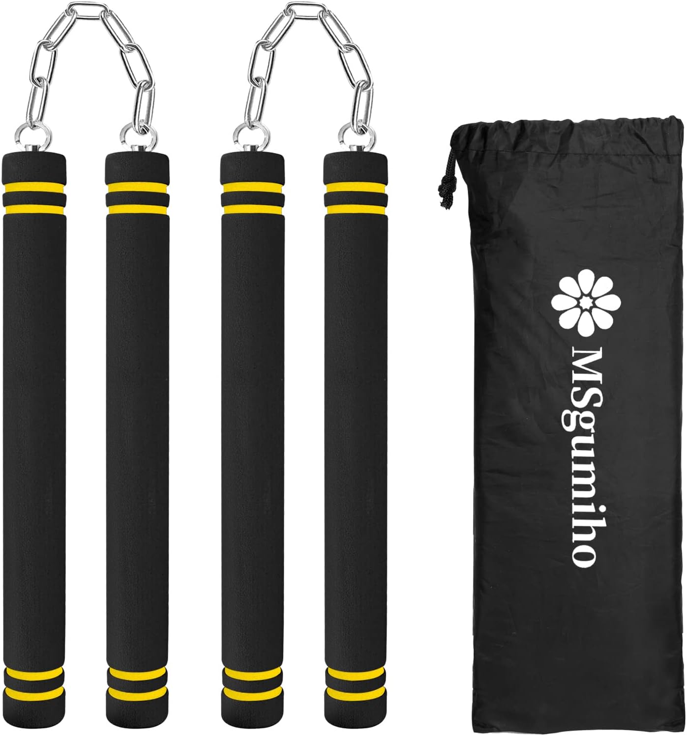 Nunchucks Safe Foam Rubber Training Nunchucks Nunchakus with Steel Chain for Kids Adults & Beginners Practice and
