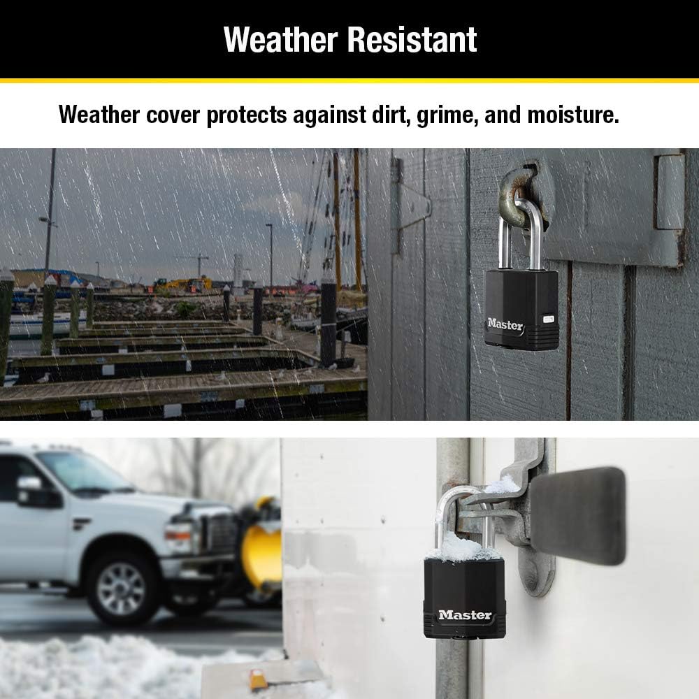 Magnum Outdoor Padlock, Heavy-Duty Keyed Lock, 4-Pack, M115XQLF | 1-7/8-inch Weather Resistant Lock Protects Outdoor