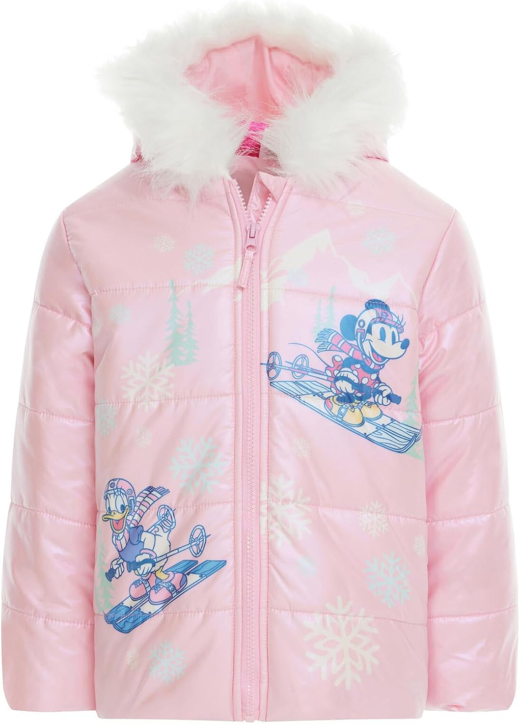 Girls' Faux Fur Hooded Puffer Coat Toddler to Big Kid