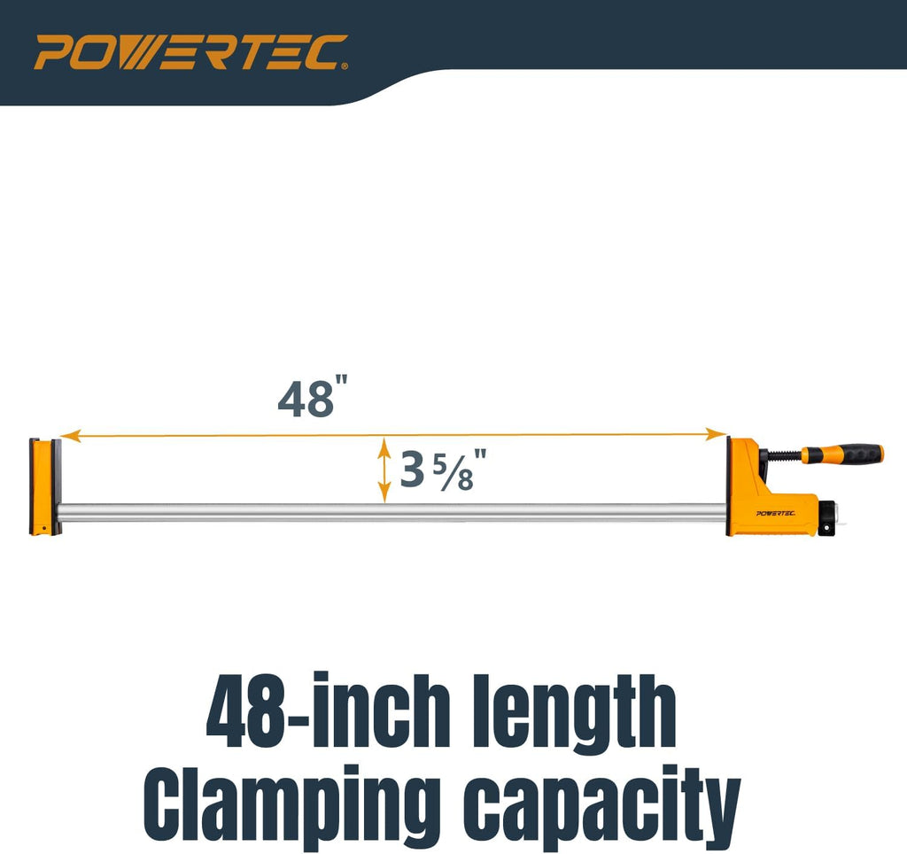 71602-P2, 4PK Woodworking Parallel Clamps 48-Inch | Jaw Bar Clamp Spreader Tool