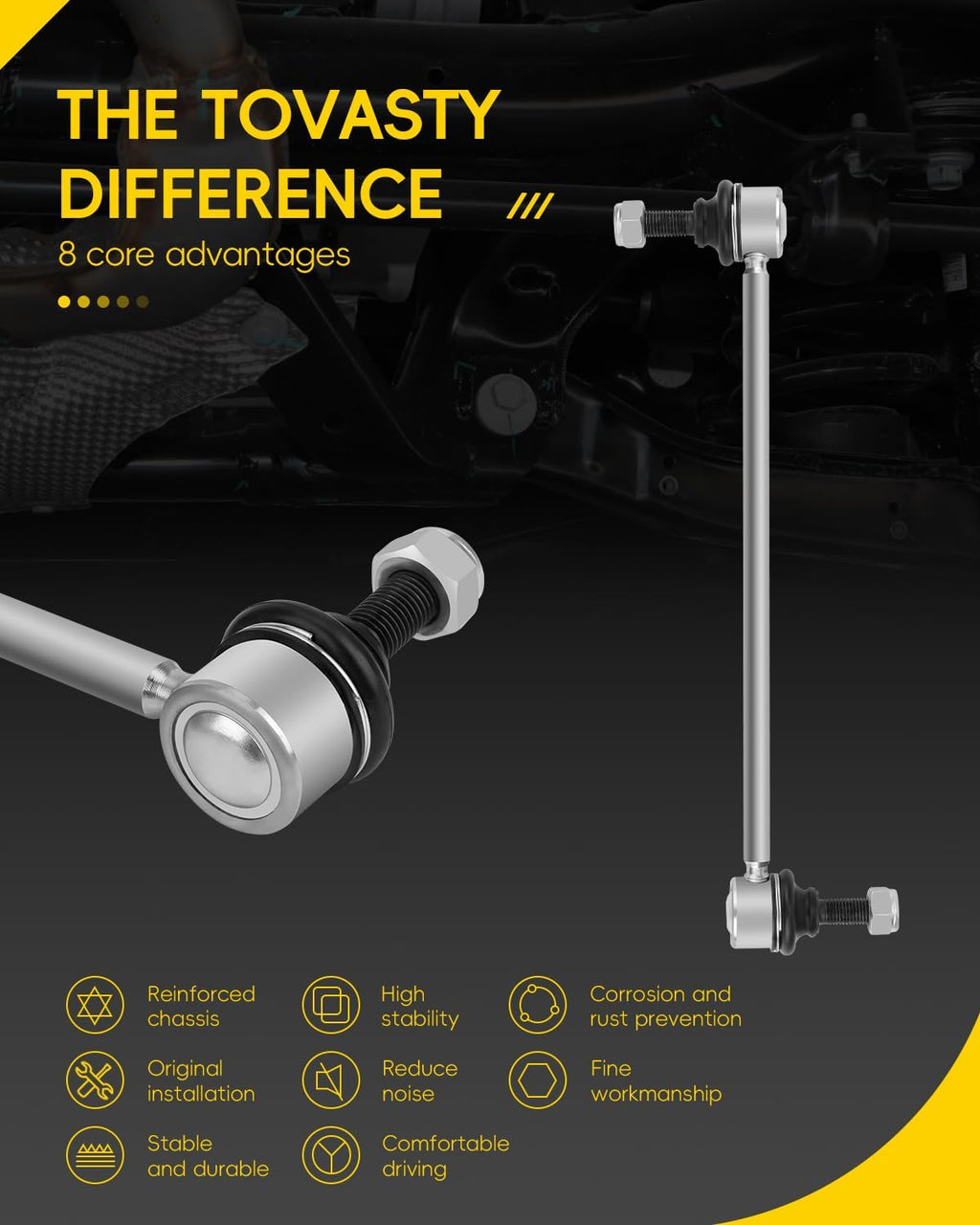 TOVASTY Front Sway Bar Links for Toyota Corolla 2003-2018 Matrix 2003-2014
