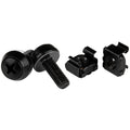 StarTech 50-Pack M6 12mm Screws & Cage Nuts Kit with Tool, TAA, Black Steel