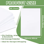 Acid Free Tissue Paper for Storage, 300 Sheets 24 x 33 in Bulk Large White Tissue Paper, Archival Packing Paper for