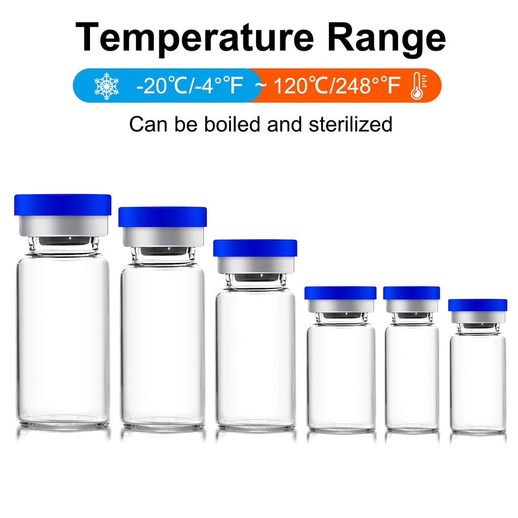 2ml Sealed Sterile Glass Empty Vials for Injection, 10 Pack