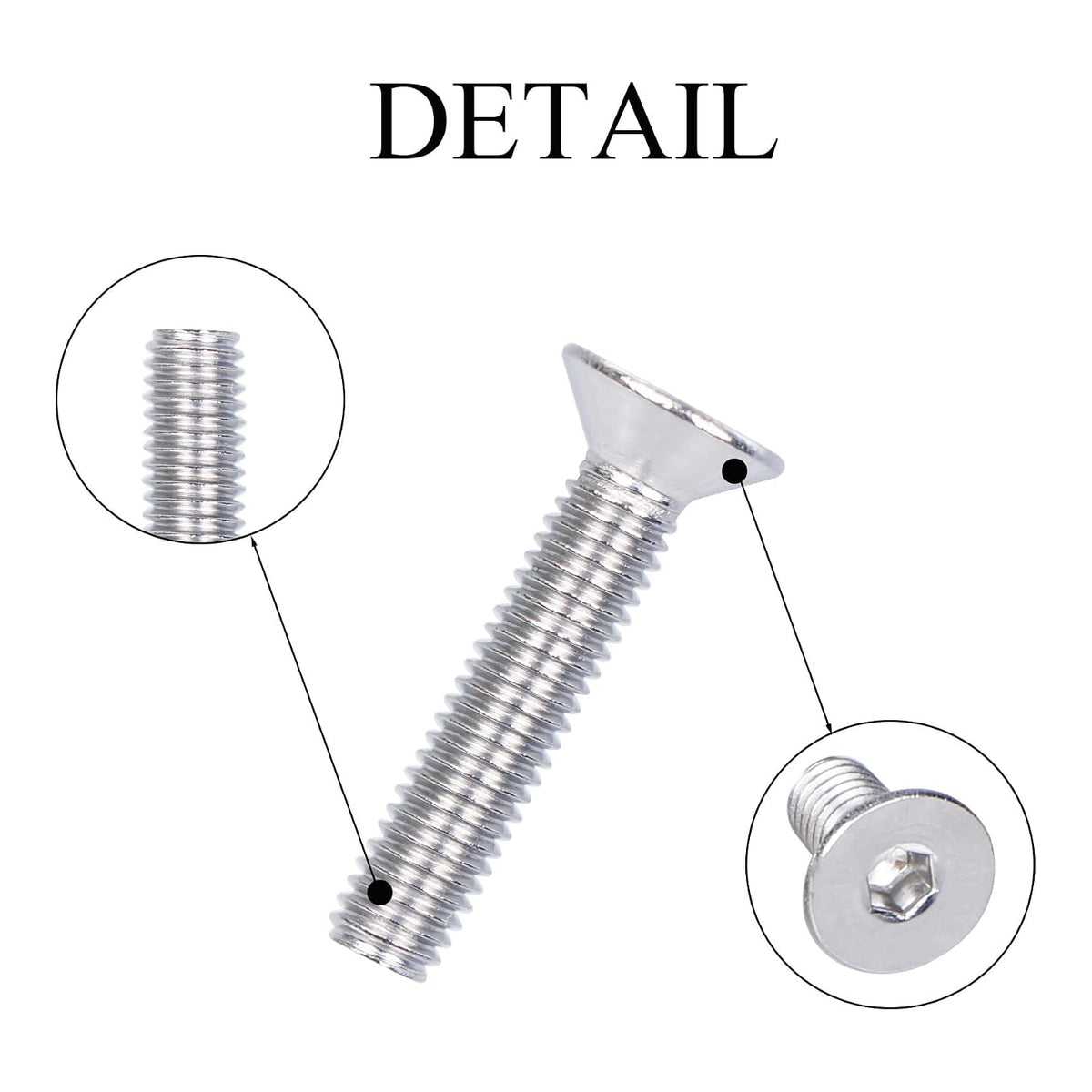 M5 Flat Head Socket Cap Screw Kit, Countersunk Allen Bolts and Hex Nuts