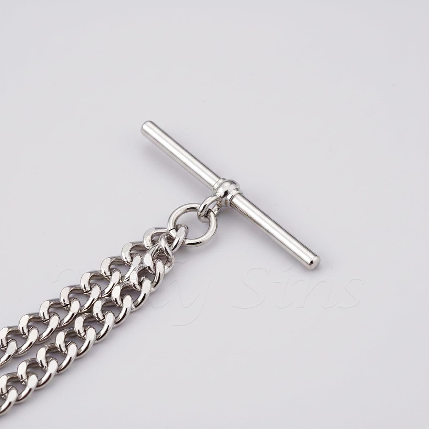 Made in The UK Silver Colour Albert Pocket Watch Chain with Locket Pendant