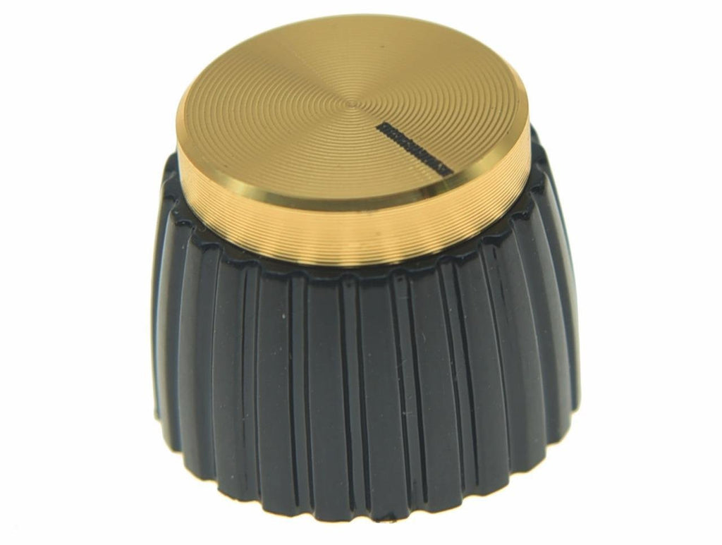 Dopro 20pcs Guitar AMP Amplifier Push on fit Knobs Black w/Gold Cap for Marshall Amplifier