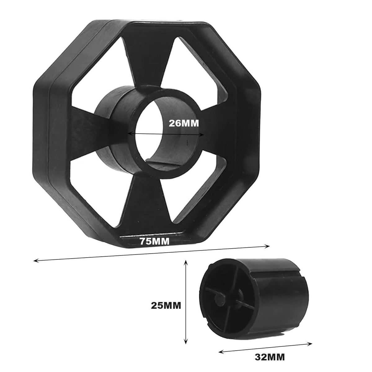 Replacement Tape Dispenser Wheel for 25mm Width Black 32mm