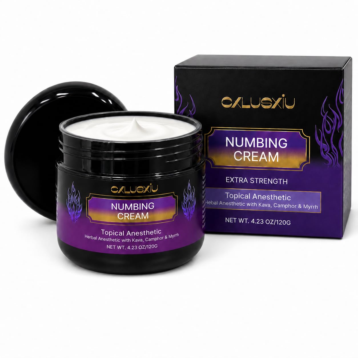 Tattoo Numbing Cream for Sensitive Skin Areas, Herbal Tattoo Aftercare Balm, 120g / 4.23 oz Large Jar, Long-Lasting
