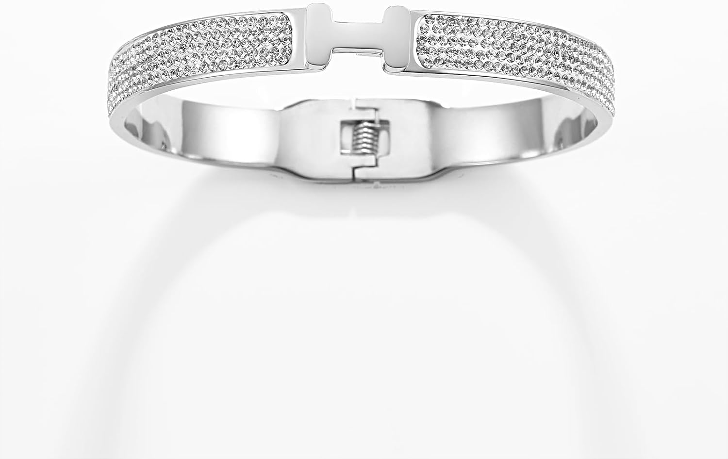 18K Gold Plated Bangle Bracelets for Women Stainless Steel with Cubic Zirconia Fashion Jewelry