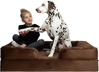 XL Dog Bed, 45x35x11 Inch, Orthopedic Large Dog Beds, Eggshell Memory Foam Infused with Cooling Gel, Inner Cover