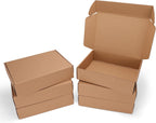 12x9x3 inch Small Shipping Boxes, Set of 6 Mailer Boxes, Brown