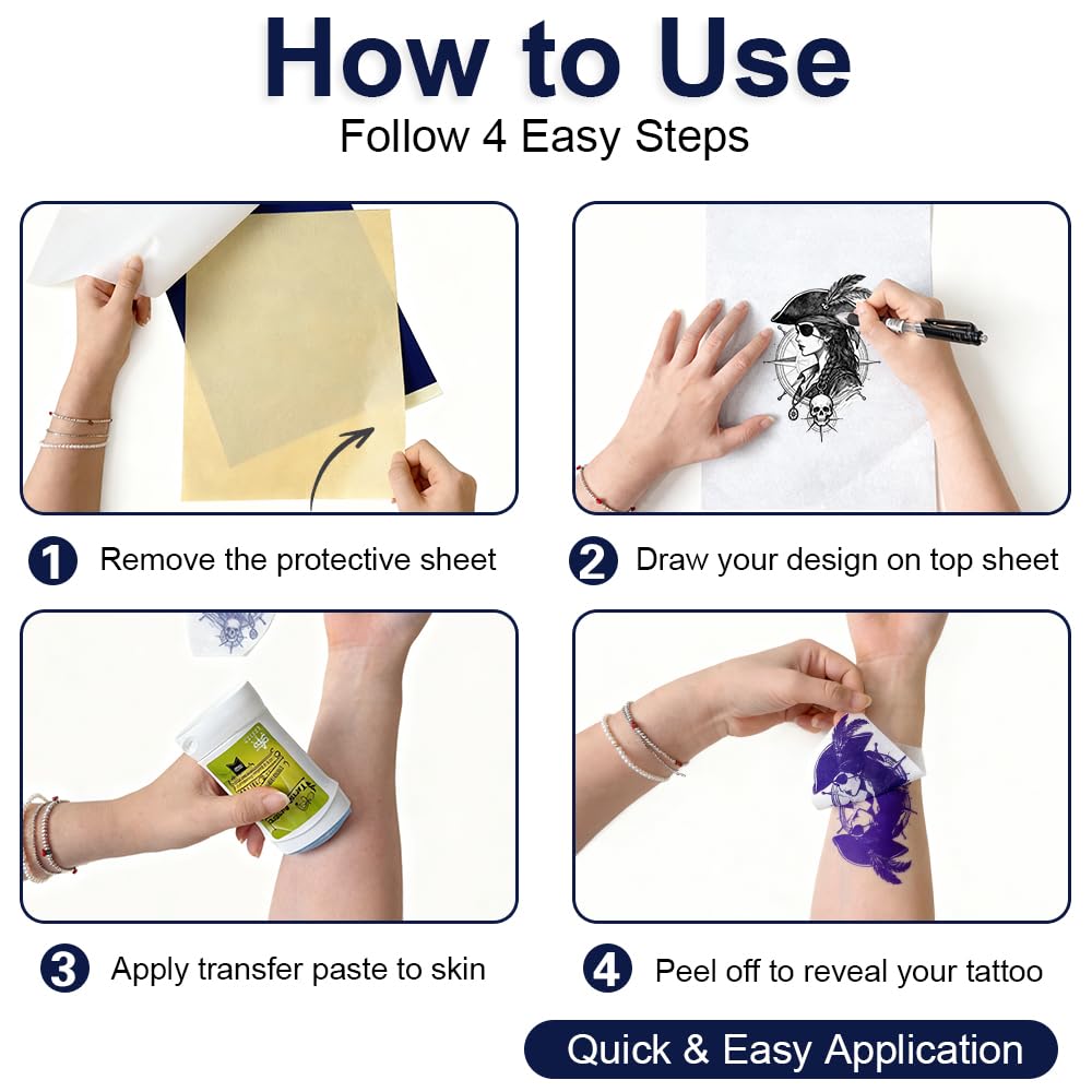40 Sheets Tattoo Transfer Paper, A4, Crisp Transfer Thermal Stencil Paper