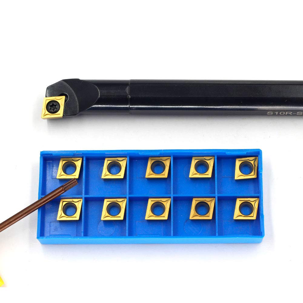 OSCARBIDE 5/8'' x 8'' Indexable Boring Bar with 10 pcs Insert,Right-Hand