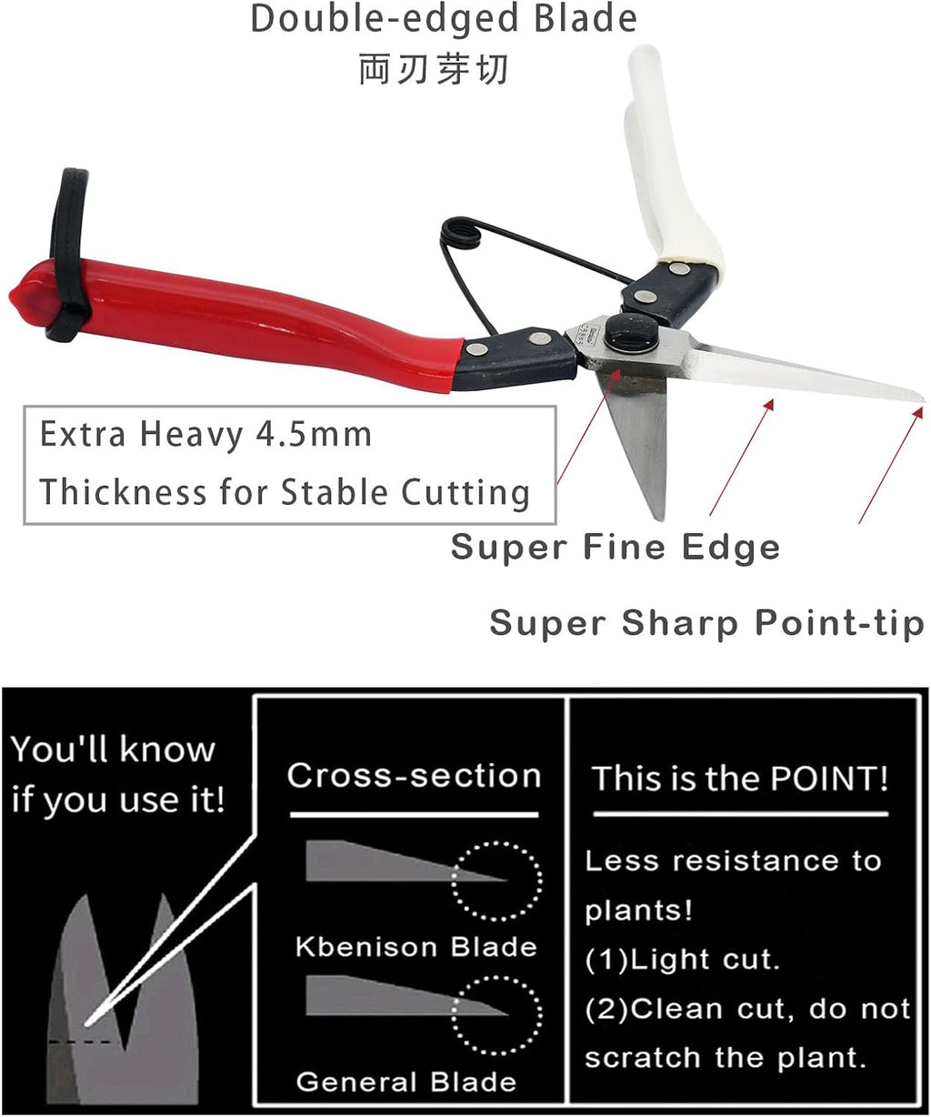 Double-Edge Garden Shears Micro-Tip Pruning Shears Extra Heavy Straight Garden Scissors Effortless Cuts Pruning