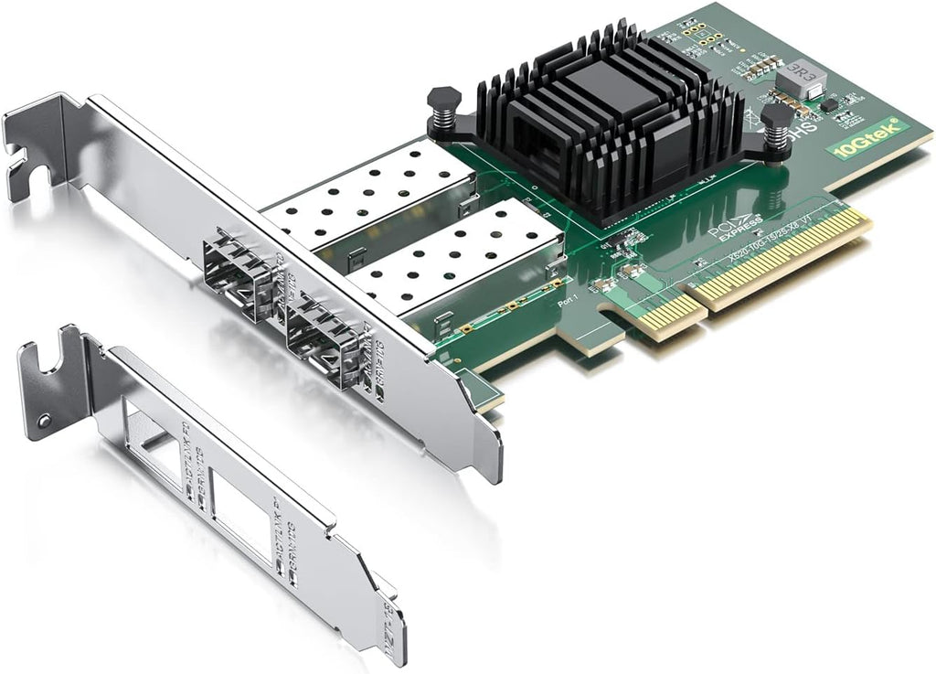 10Gtek 10Gb PCI-E NIC Network Card, Dual SFP+ Port, with Intel 82599ES Controller, PCI Express Ethernet LAN Adapter Support Windows Server/Linux/VMware, Compare to Intel X520-DA2(E10G42BTDA)