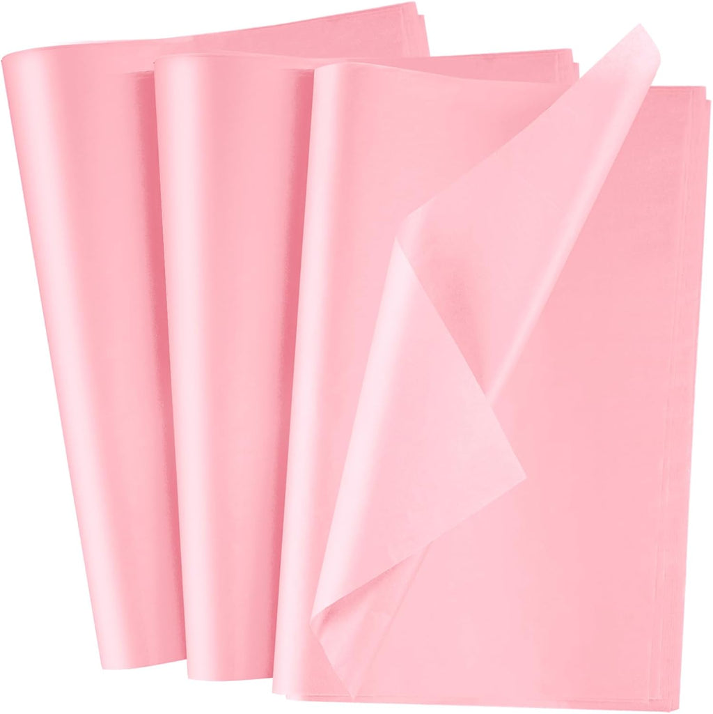 100 Sheets Pink Wrapping Tissue Paper Gift Bag Decorative