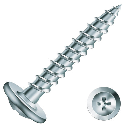 #8 x 1 Inch Wood Screw 500Pcs Alloy Steel Standard Thread Truss Head Fast Self Tapping