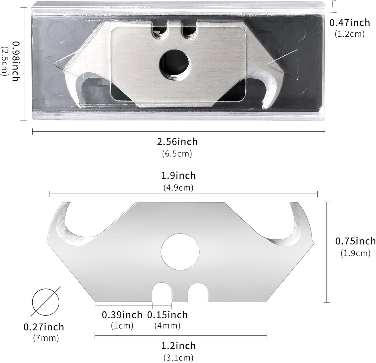 30 Pack Utility Knife Hook Blades, SK5 Box Cutter & Razor Blades