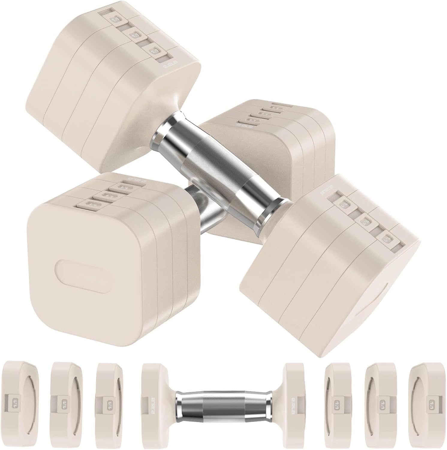 Adjustable Dumbbell Set,Adjustable Weight Dumbbells for Women/Men | 17.6LB/22LB/26.4LB/30.8LB for Choices, with