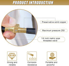 Brass Air Inflator Adapter, Tire Inflator Connector with Valve Stem