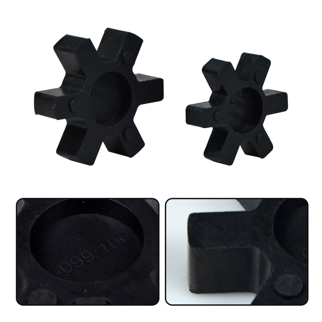 4-Pack L090/L095 NBR Rubber Spider Insert - Solid Center Inserts for L-Jaw Coupler Set, Black (4, L090/L095)