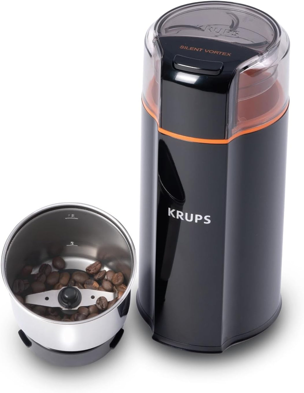 Silent Vortex Electric Coffee Grinder: 3 oz Capacity, 5x Quieter, 175W Motor for Coffee Beans, Spices & Herbs