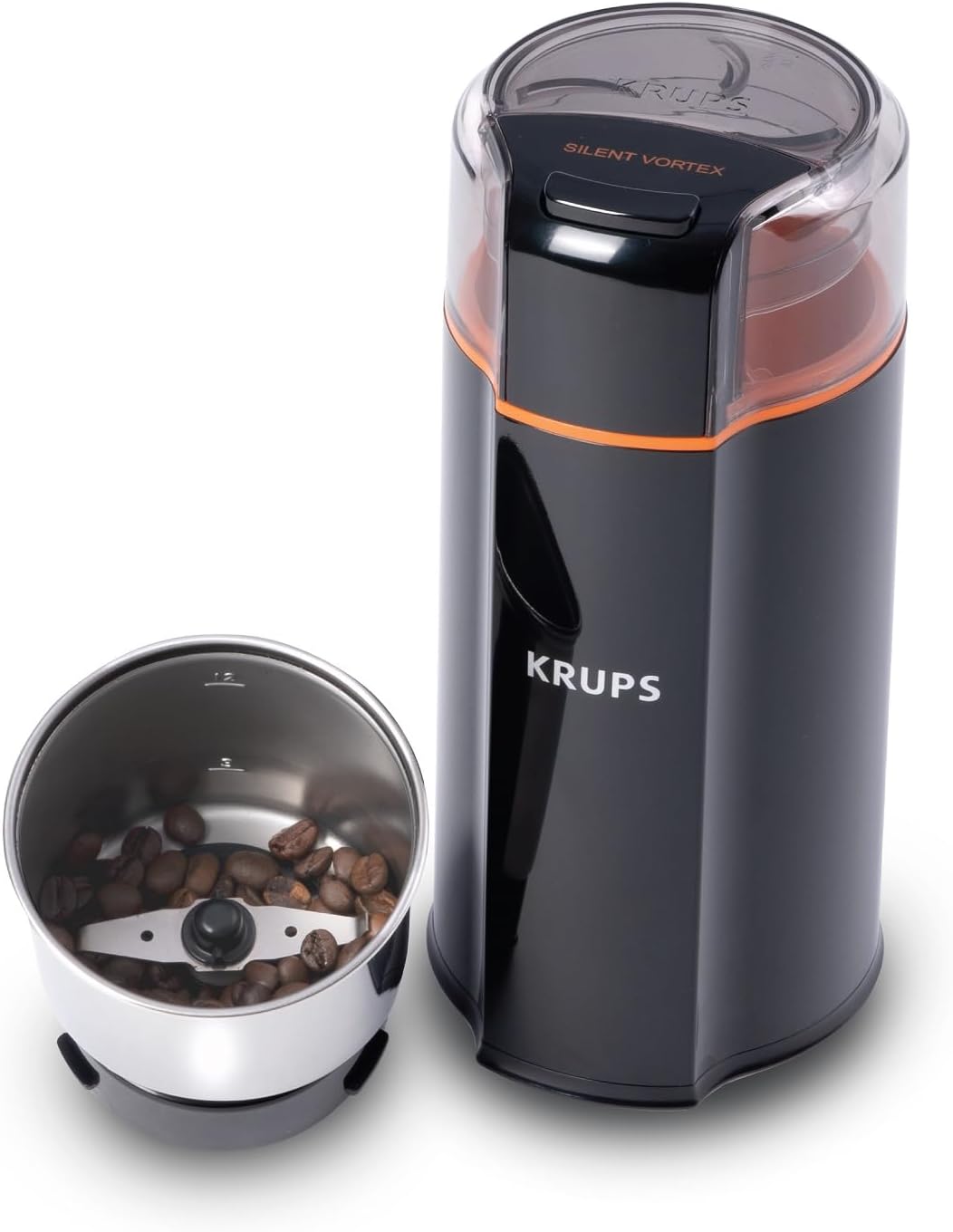 Silent Vortex Electric Coffee Grinder: 3 oz Capacity, 5x Quieter, 175W Motor for Coffee Beans, Spices & Herbs