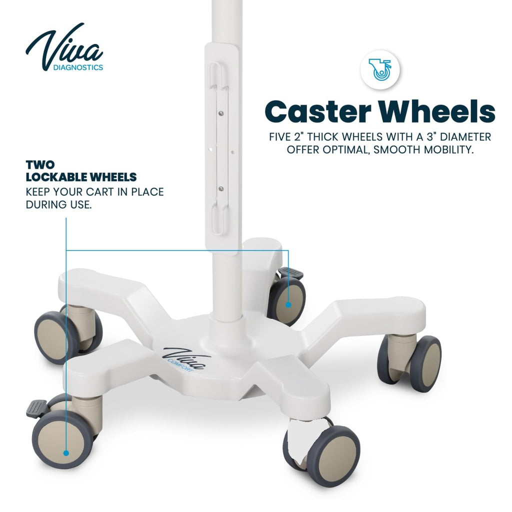 VivaDiagnostics Omni Spot Vital Signs Monitor with Mobile Cart, Monitor de signos vitales, Includes Thermometer