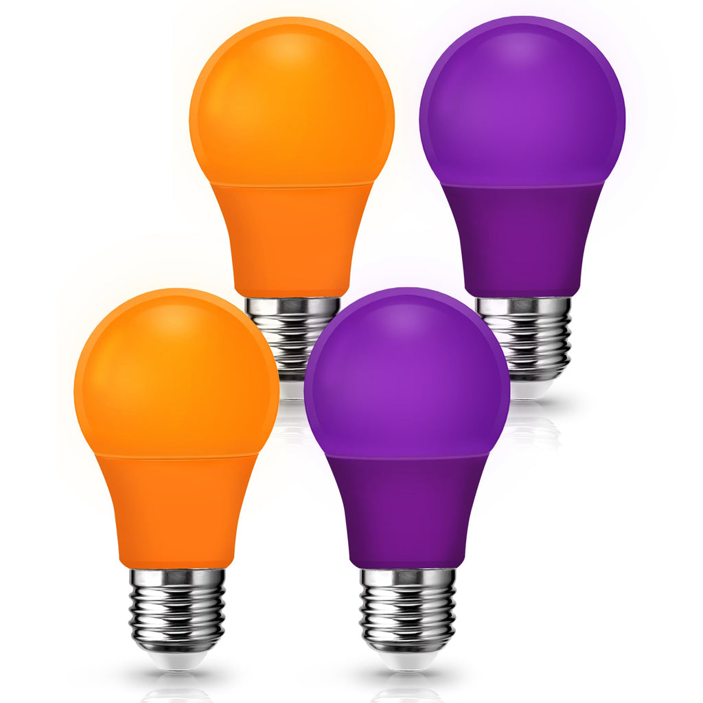 Halloween Orange Purple Light Bulb, A19 LED 9W (60W Equivalent) , E26 Base