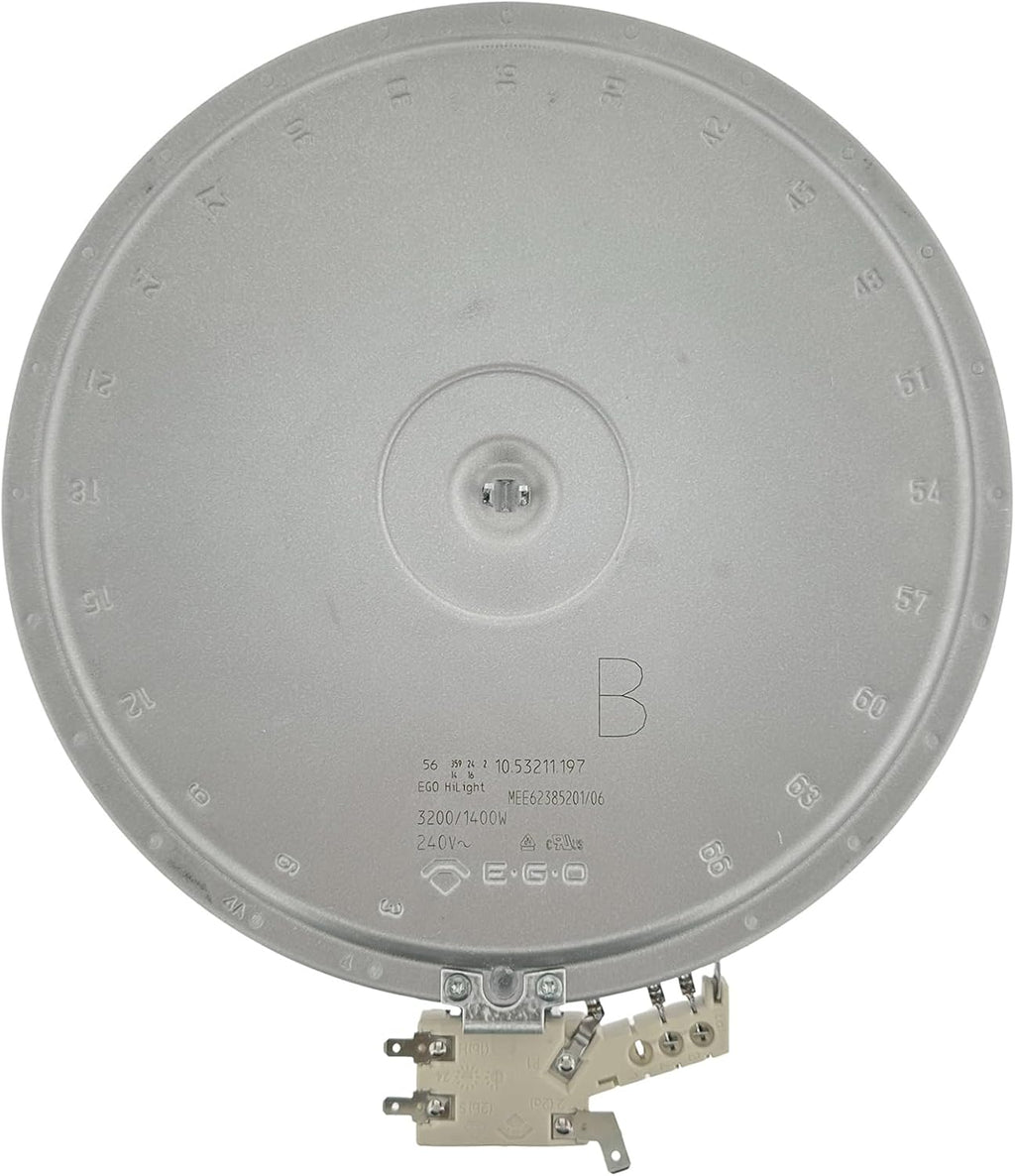 MEE62385201 Range Dual Radiant Surface Element Heater 6/9 Inch, 3200W/1400W OEM Replacement Parts for LG Electric Range