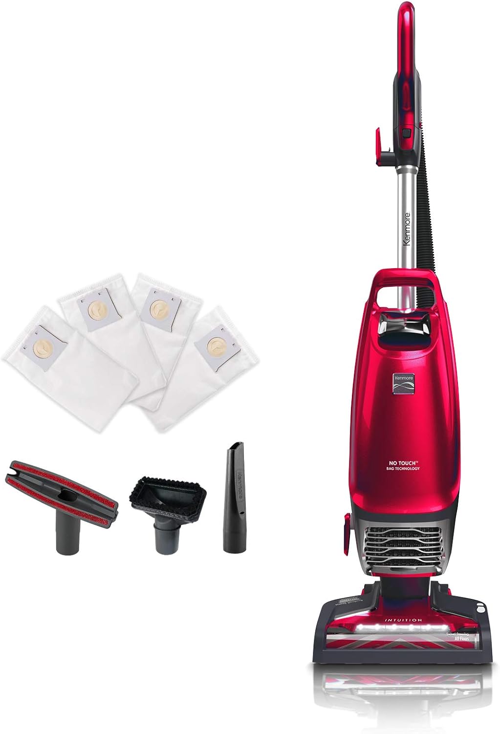 Intuition Bagged Upright Vacuum Pet Friendly | Lift-Up Carpet Vacuum Cleaner, 2-Motor Power Suction with HEPA Filter